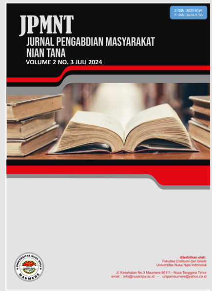 					View Vol. 2 No. 3 (2024): Juli : JPMNT : JURNAL PENGABDIAN MASYARAKAT NIAN TANA
				